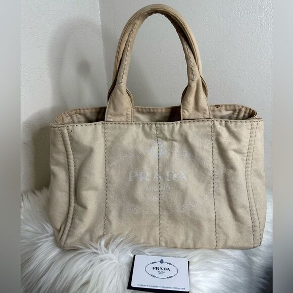 💯Authentic Prada Canapa Denim Medium Size 🍀 - Picture 1 of 17